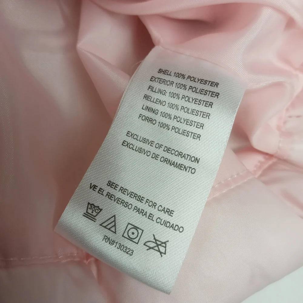 Calvin Klein Jeans girls size 4T light pink slight collar full zipper puffer